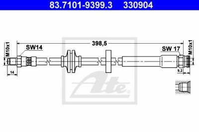 ATE 83.7101-9399.3 тормозной шланг на ALFA ROMEO 159 (939)