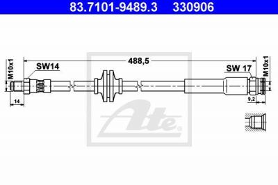 ATE 83.7101-9489.3 тормозной шланг на PEUGEOT BOXER автобус