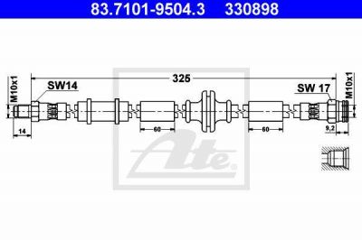 ATE 83.7101-9504.3 тормозной шланг на ALFA ROMEO 159 (939)