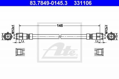 ATE 83.7849-0145.3 тормозной шланг на VW PHAETON (3D_)