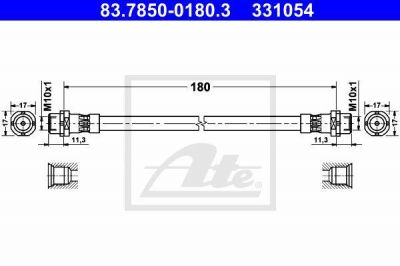 ATE 83.7850-0180.3 тормозной шланг на 3 (E90)