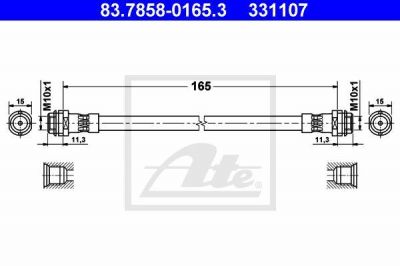 ATE 83.7858-0165.3 тормозной шланг на VW PHAETON (3D_)