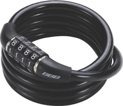 Замок велосипедный BBB QuickCode 8mm x 1200mm кодовый черный (BBL-65) (б/р)