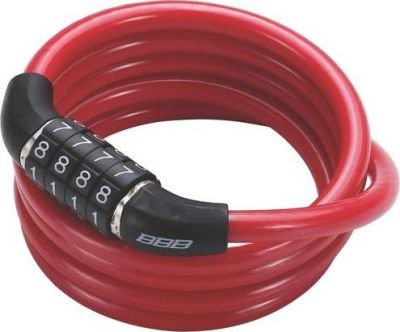 Замок велосипедный BBB QuickCode 8mm x 1200mm кодовый красный (BBL-65) (б/р)