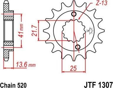 BIKE ALERT Звезда цепного привода (JTF 1307 14)