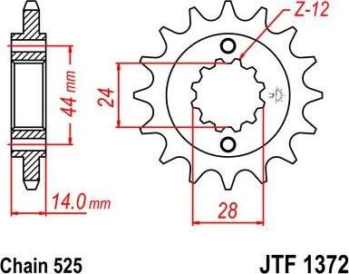 BIKE ALERT Звезда цепного привода (JTF 1372 17)
