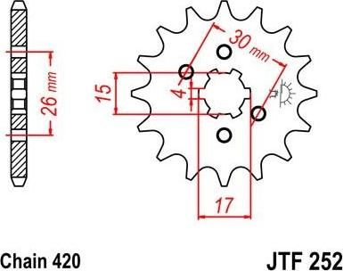 BIKE ALERT Звезда цепного привода (JTF 252 14)
