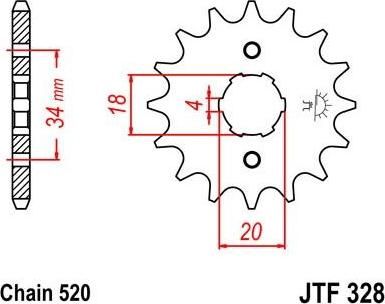 BIKE ALERT Звезда цепного привода (JTF 328 13)