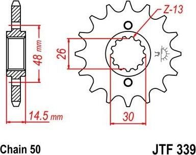 BIKE ALERT Звезда цепного привода (JTF 339 16)