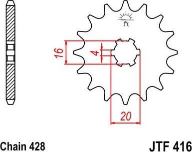 BIKE ALERT Звезда цепного привода (JTF 416 13)