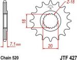 BIKE ALERT Звезда цепного привода (JTF 427 13SC)