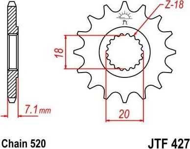 BIKE ALERT Звезда цепного привода (JTF 427 13SC)