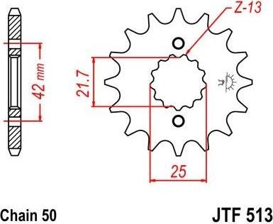 BIKE ALERT Звезда цепного привода (JTF 513 14)