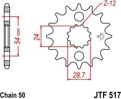 BIKE ALERT Звезда цепного привода (JTF 517 18)
