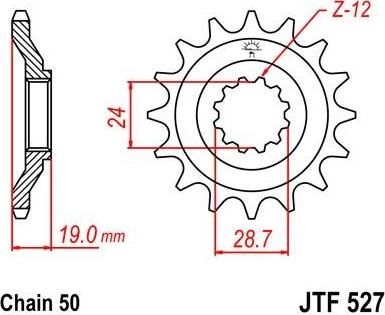 BIKE ALERT Звезда цепного привода (JTF 527 17)