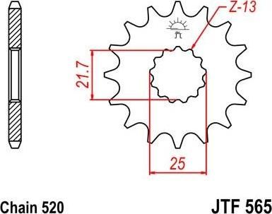 BIKE ALERT Звезда цепного привода (JTF 565 15)
