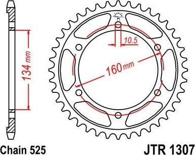 BIKE ALERT Звезда цепного привода (JTR 1307 42)
