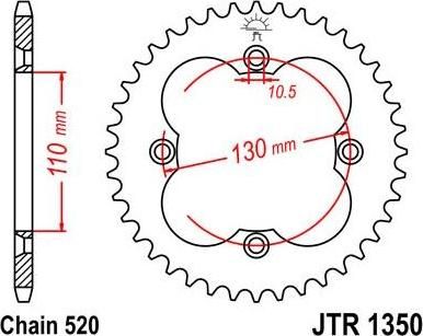 BIKE ALERT Звезда цепного привода (JTR 1350 38)