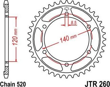 BIKE ALERT Звезда цепного привода (JTR 260 40)