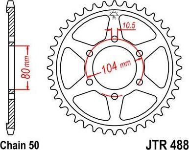 BIKE ALERT Звезда цепного привода (JTR 488 44)