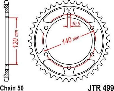 BIKE ALERT Звезда цепного привода (JTR 499 42)