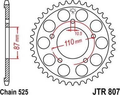 BIKE ALERT Звезда цепного привода (JTR 807 45)