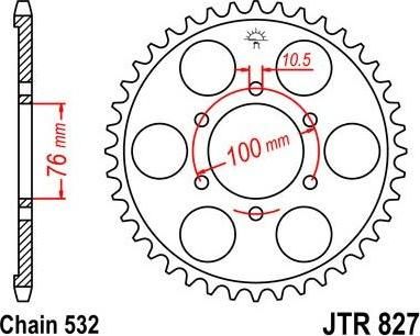 BIKE ALERT Звезда цепного привода (JTR 827 52)