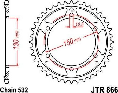 BIKE ALERT Звезда цепного привода (JTR 866 46)