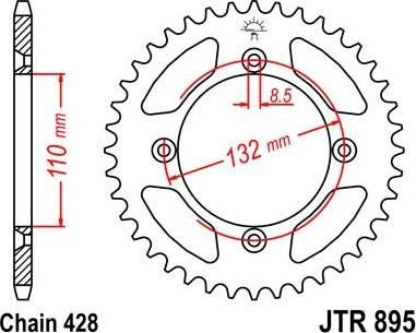 BIKE ALERT Звезда цепного привода (JTR 895 49)