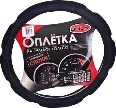 BOLK BK01308BK-M Оплетка на рулевое колесо M 38см спонжевая черная