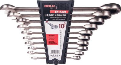 BOLK BK14390 Набор ключей комб. 10пр. трещоточные