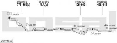 Bosal 012.100.50 система выпуска ог на AUDI 80 (81, 85, B2)