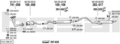 Bosal 012.168.37 система выпуска ог на AUDI 80 (8C, B4)