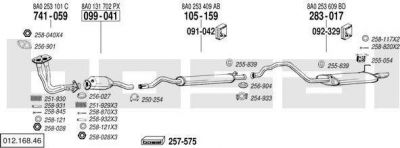 Bosal 012.168.46 система выпуска ог на AUDI 80 (8C, B4)