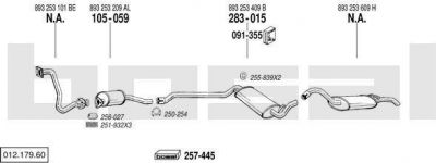 Bosal 012.179.60 система выпуска ог на AUDI 80 (89, 89Q, 8A, B3)