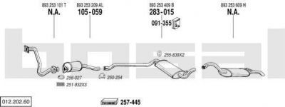 Bosal 012.202.60 система выпуска ог на AUDI 90 (89, 89Q, 8A, B3)