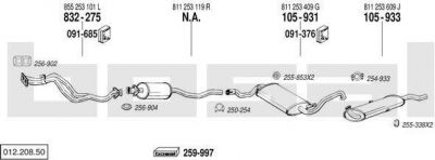 Bosal 012.208.50 система выпуска ог на AUDI COUPE (81, 85)
