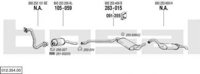 Bosal 012.354.00 система выпуска ог на AUDI 90 (89, 89Q, 8A, B3)