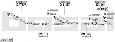 Bosal 012.981.02 система выпуска ог на AUDI A6 (4B2, C5)