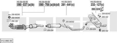 Bosal 012.990.50 система выпуска ог на AUDI A3 Sportback (8PA)