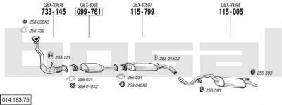 Bosal 014.183.75 система выпуска ог на ROVER 100 / METRO (XP)