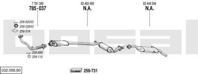 Bosal 032.058.80 система выпуска ог на FIAT CROMA (154)