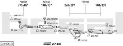 Bosal 032.095.75 система выпуска ог на FIAT TEMPRA S.W. (159)