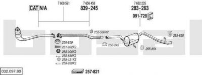 Bosal 032.097.80 система выпуска ог на FIAT UNO (146A/E)