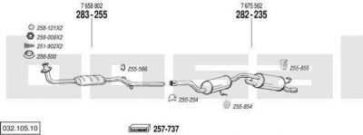 Bosal 032.105.10 система выпуска ог на FIAT UNO (146A/E)