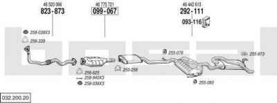 Bosal 032.200.20 система выпуска ог на FIAT MAREA Weekend (185)