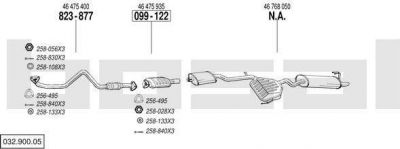 Bosal 032.900.05 система выпуска ог на FIAT MAREA Weekend (185)