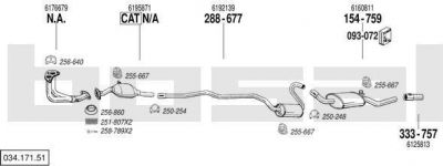 Bosal 034.171.51 система выпуска ог на FORD ESCORT IV универсал (AWF, AVF)