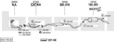 Bosal 034.178.30 система выпуска ог на FORD ESCORT VI кабрио (ALL)