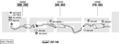 Bosal 034.178.42 система выпуска ог на FORD ESCORT VII седан (GAL, AFL)